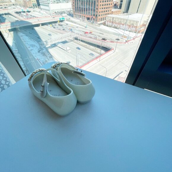 Mini Melissa Ultrigirl Stars BB Shoe White Girly Children's Ballet Flat Size 10 - Picture 5 of 6